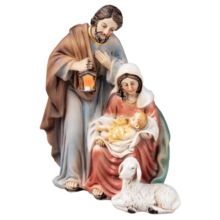 Natividad en resina con cordero cm 7x3,5x9,5 h