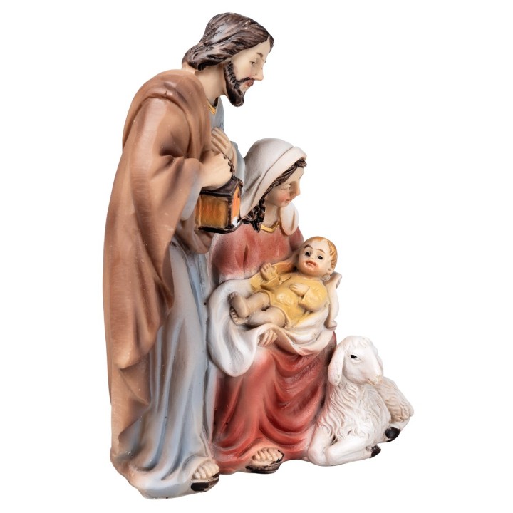 Nativity in resin with lamb cm 7x3.5x9.5 h