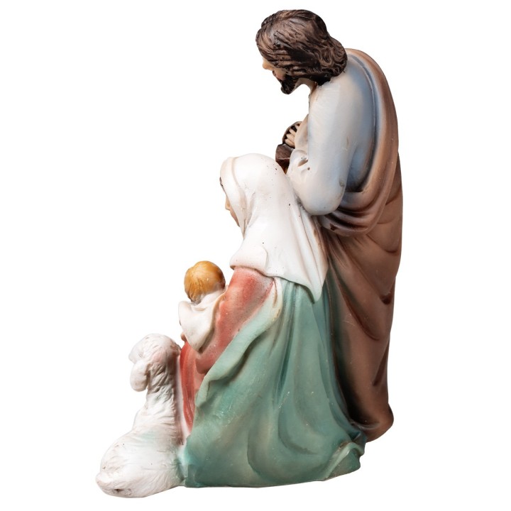 Nativity in resin with lamb cm 7x3.5x9.5 h