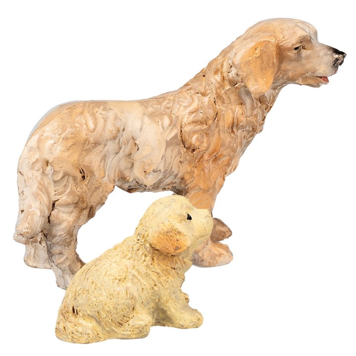 Set of two resin puppies for 8-10 cm statues