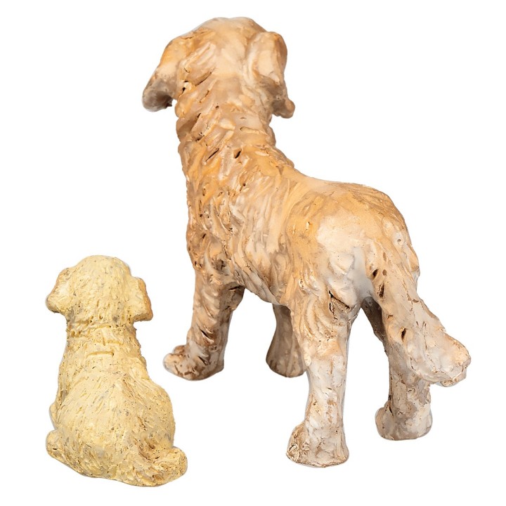 Set of two resin puppies for 8-10 cm statues