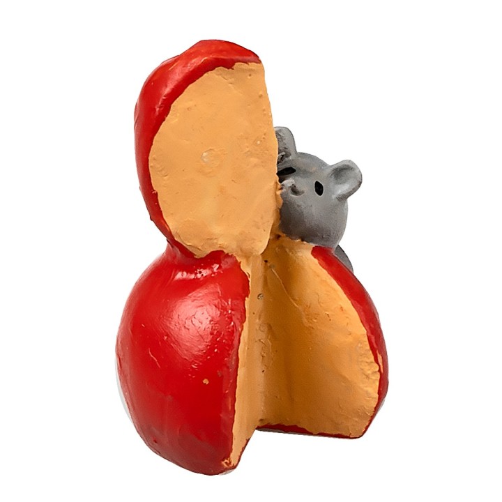 Topolino su formaggio rosso per Presepe Ø 2x3 h