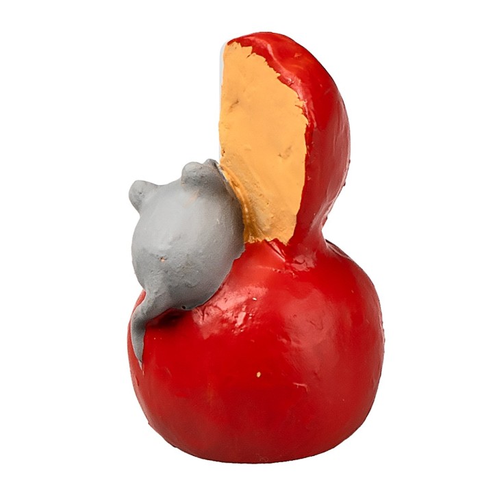 Mouse on red cheese for Nativity Scene Ø 2x3 h