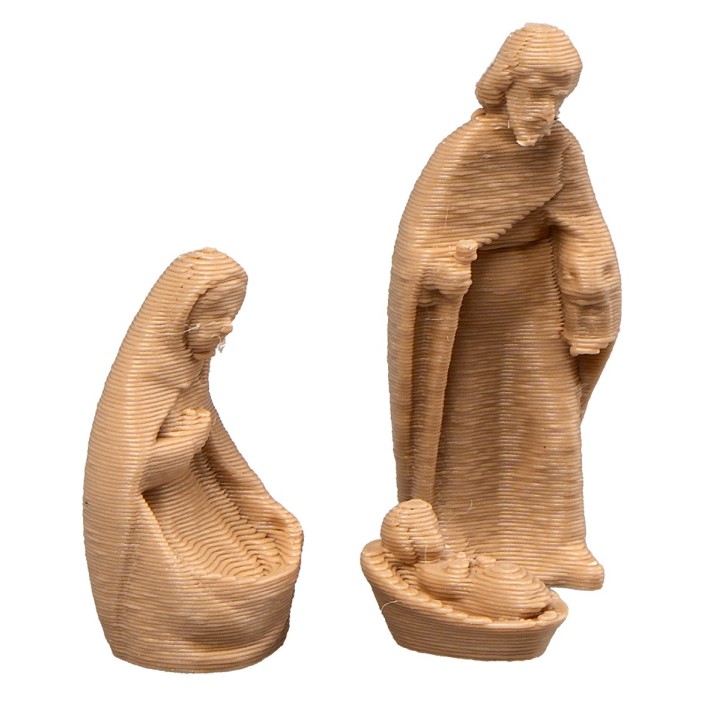 Mini Natività moderna effetto legno per Presepe serie 3 cm
