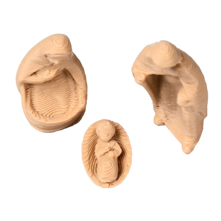 Mini Modern Nativity wood effect for Nativity Scene series 3 cm