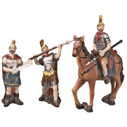 Soldados romanos con caballo en resina serie 10 cm