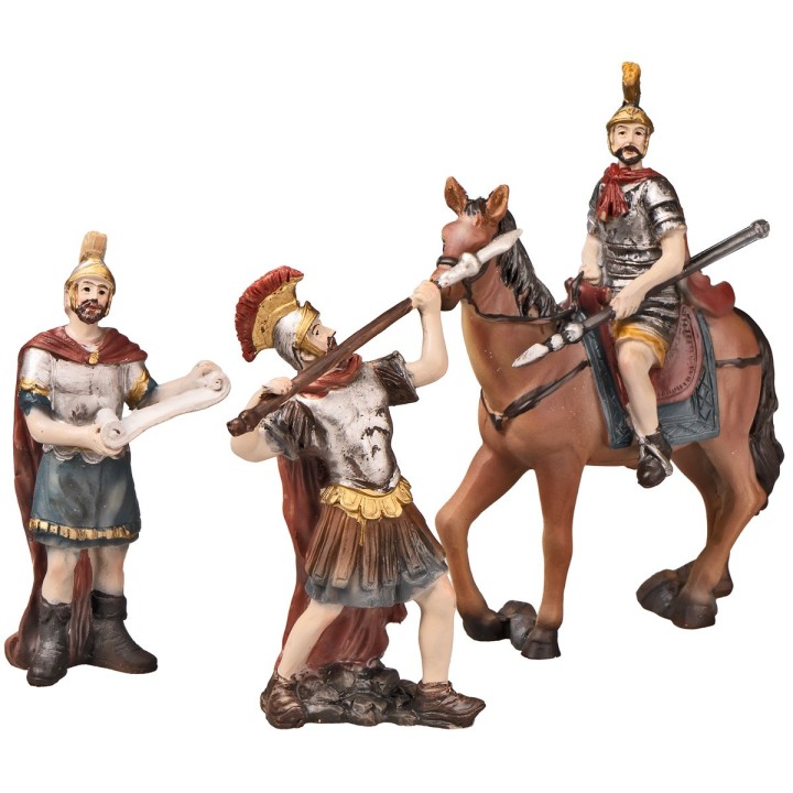 Soldati romani con cavallo in resina serie 10 cm