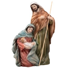 Sacra famiglia in resina dipinta cm 11x6x20 h