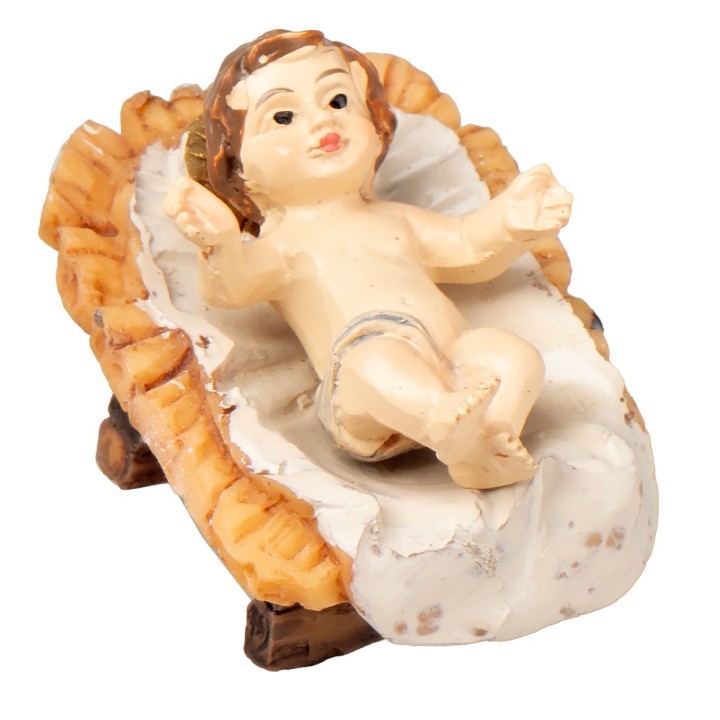 Jesús niño con cuna serie 9-10 cm