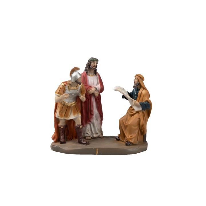 Statue in resina 14 stazioni Via Crucis cm 9