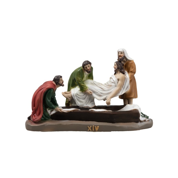 Statue in resina 14 stazioni Via Crucis cm 9