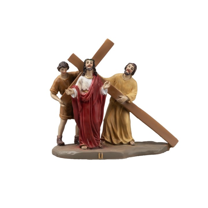 Resin statues 14 stations Way of the Cross 9 cm