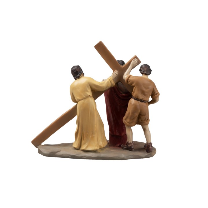 Statue in resina 14 stazioni Via Crucis cm 9