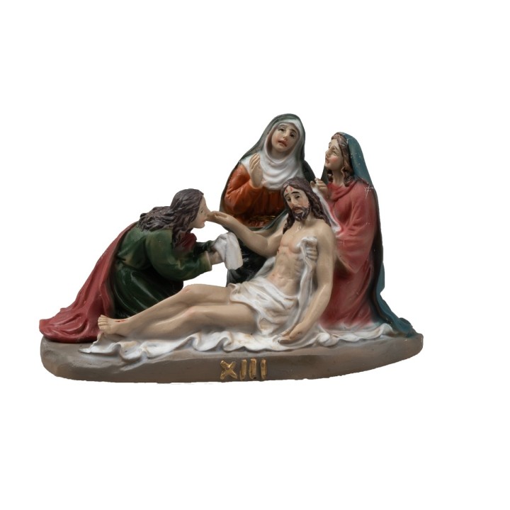 Statue in resina 14 stazioni Via Crucis cm 9