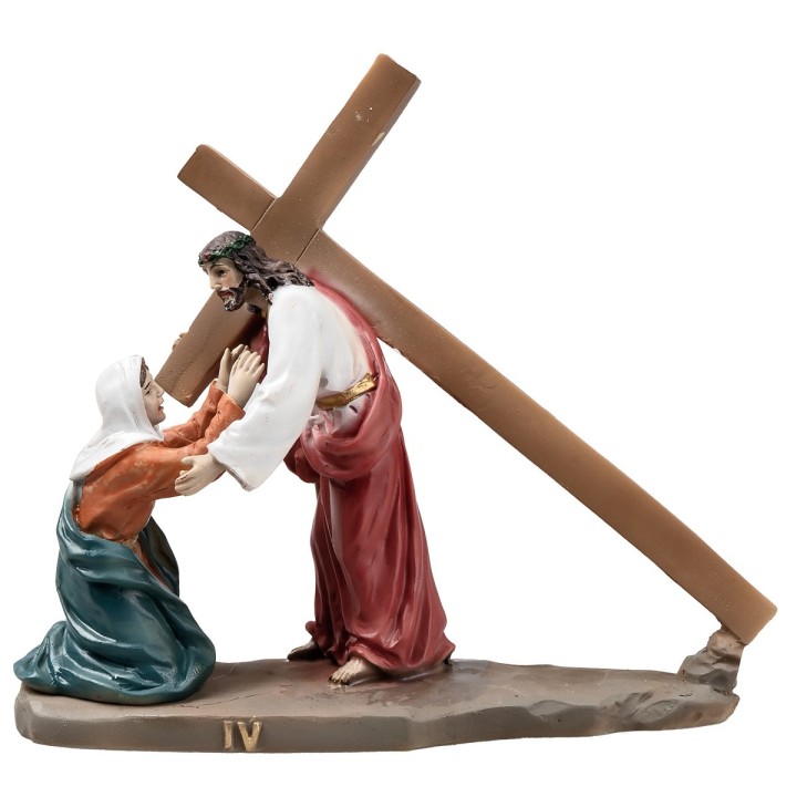 Resin statues 14 stations Way of the Cross 9 cm