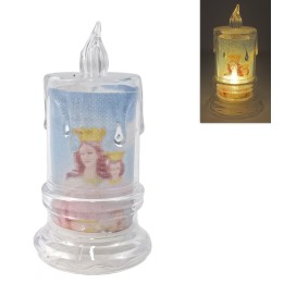 Candela colorata a batterie con luce LED bianco caldo 8 cm
