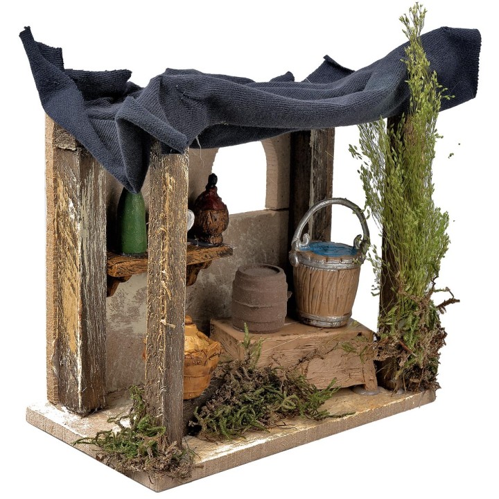 Bottega di mercato con brocche e recipienti cm 13,5x7x13 h