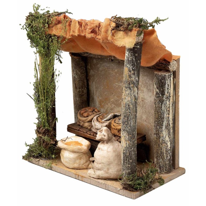 Tienda de mercado con jarras y recipientes de 13x7x14 cm h