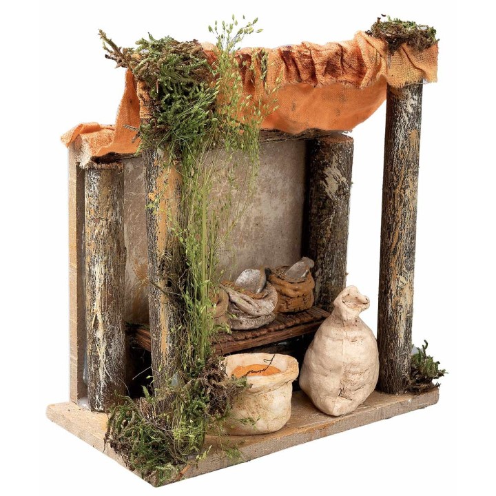 Tienda de mercado con jarras y recipientes de 13x7x14 cm h