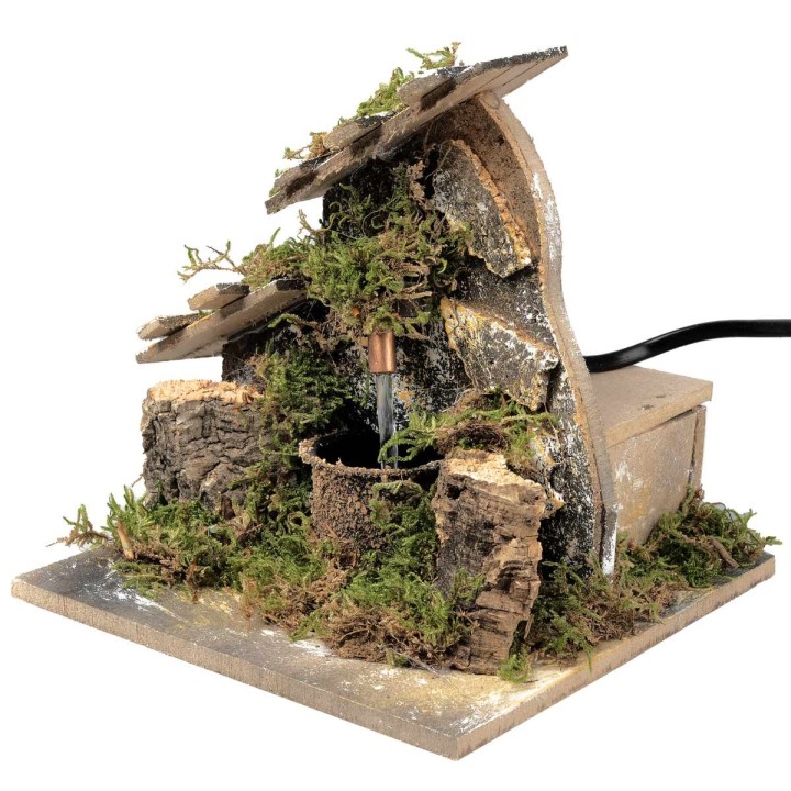 Fountain with sloping roof cm 15x15x13.5 h
