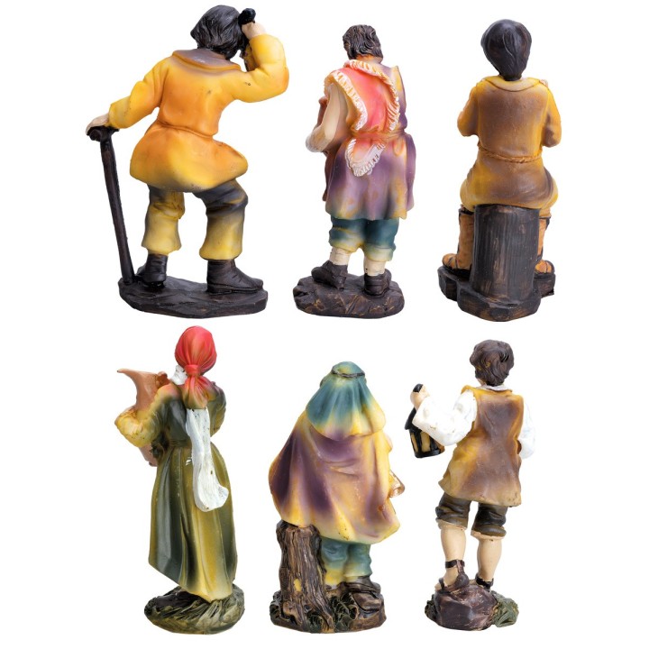 Set 6 soggetti 12 cm in resina