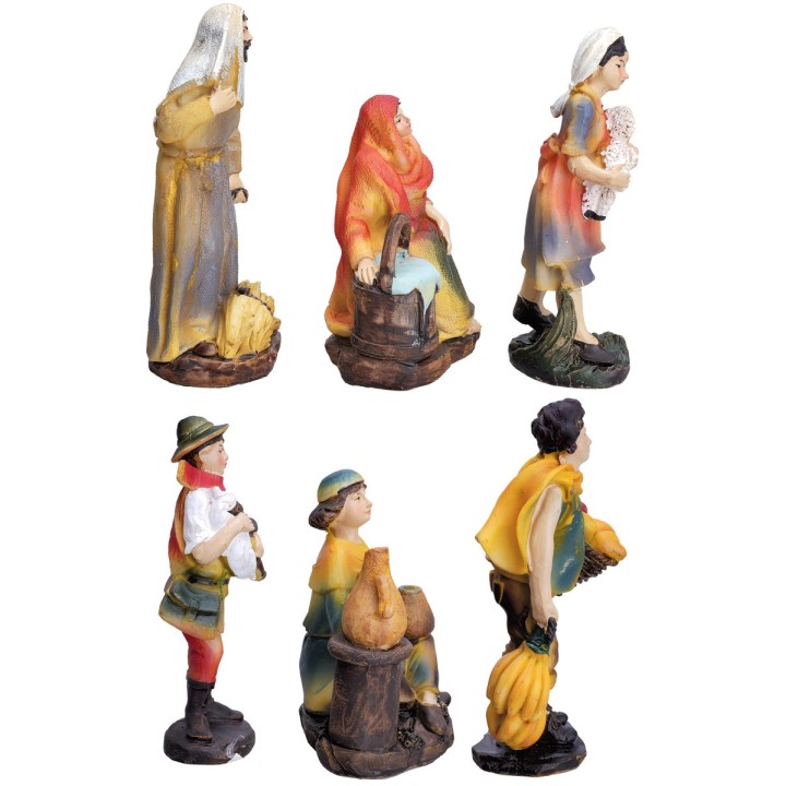Conjunto de seis figuras serie 12 cm en resina