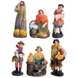 Conjunto de seis figuras serie 12 cm en resina