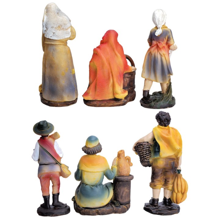 Conjunto de seis figuras serie 12 cm en resina