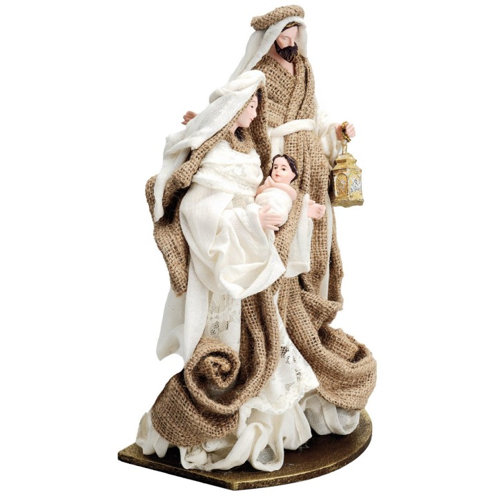 30 cm block nativity in jute