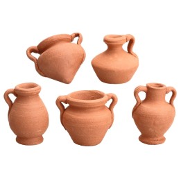 Juego de 5 ánforas de terracota h 2,4 cm