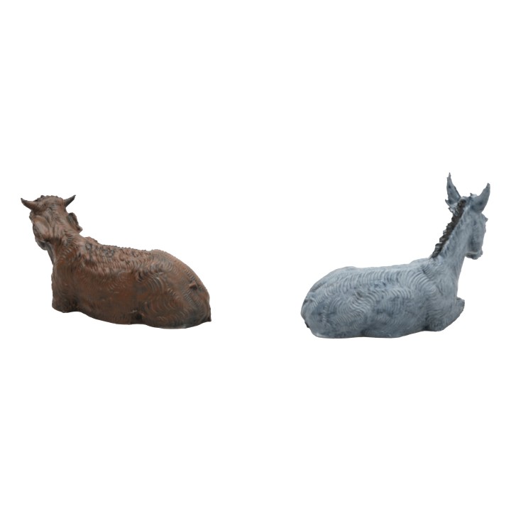 Set of seated ox and donkey series 15 cm