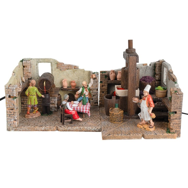 Cantina presepe torchio funzionante con pompa - Articoli presepe