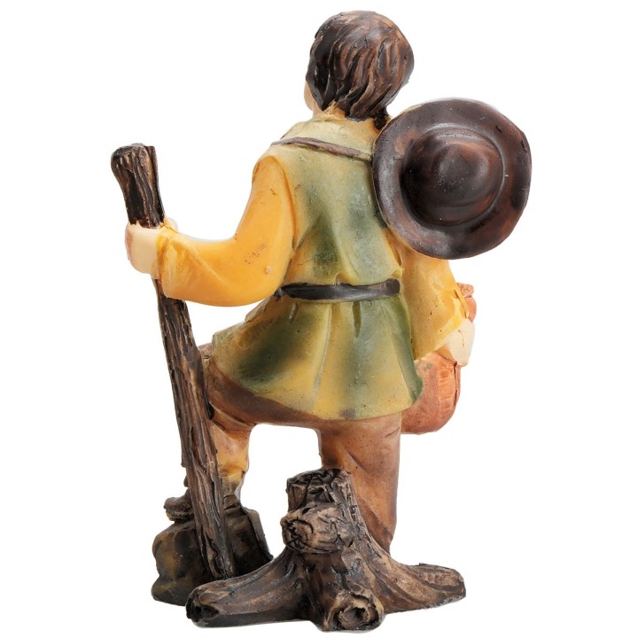 Traveler with stick in resin 8 cm