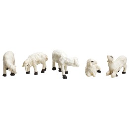 Set 5 pecore in resina per statue da 10 cm