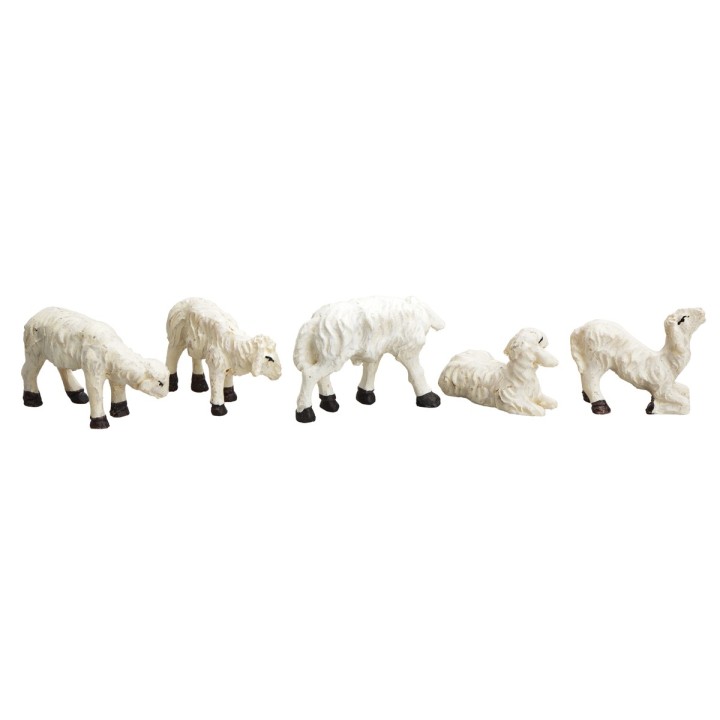 Conjunto de 5 ovejas de resina para estatuas de 10 cm