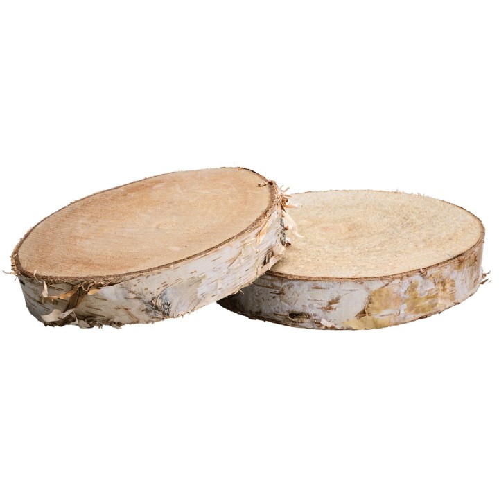 Set of two wooden discs Ø 12.5-13.5 cm