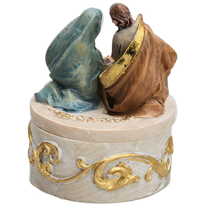 Cofanetto Natività in ginocchio serie 4 cm in resina