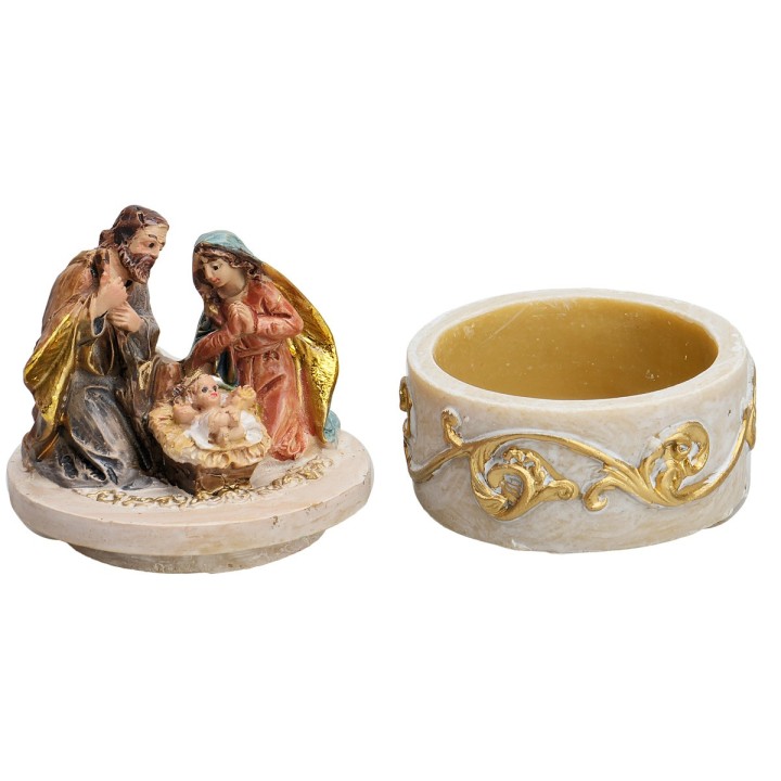 Cofanetto Natività in ginocchio serie 4 cm in resina