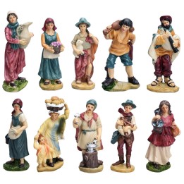 Set 10 soggetti in resina serie 12 cm