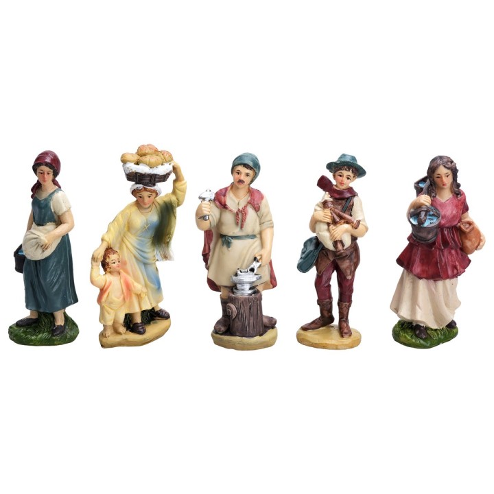 Set 10 personaggi in resina serie 10 cm