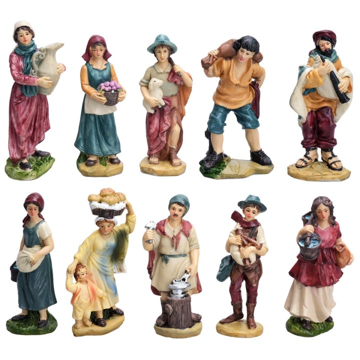 Conjunto 10 personajes en resina serie 10 cm