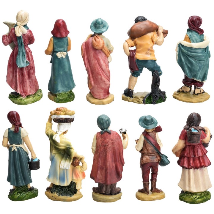 Set of 10 resin characters series 10 cm