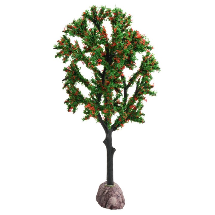 Albero verde con fioritura rossa 15 cm