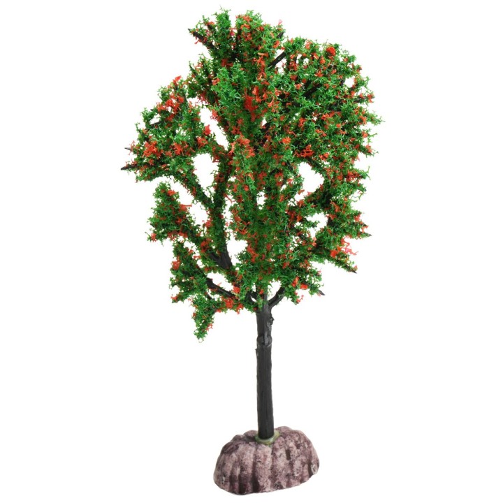 Albero verde con fioritura rossa 15 cm