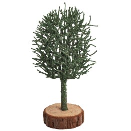 Albero verde con base in legno 18,5 cm