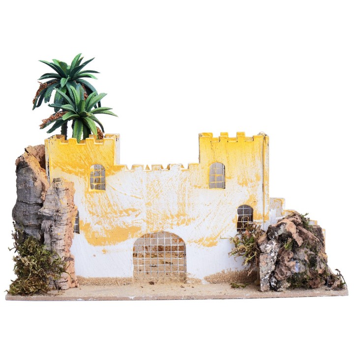 Castello palestinese con palma cm 31x18x22 h