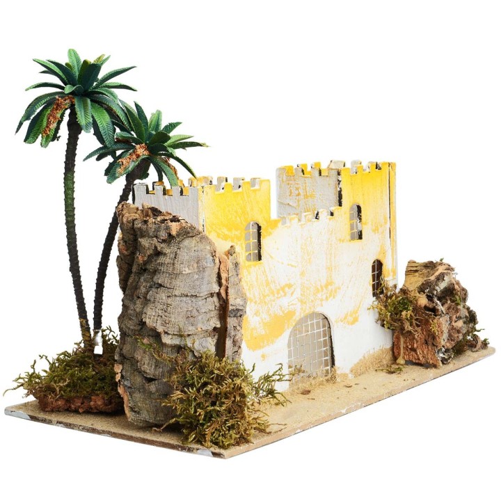 Castello palestinese con palma cm 31x18x22 h