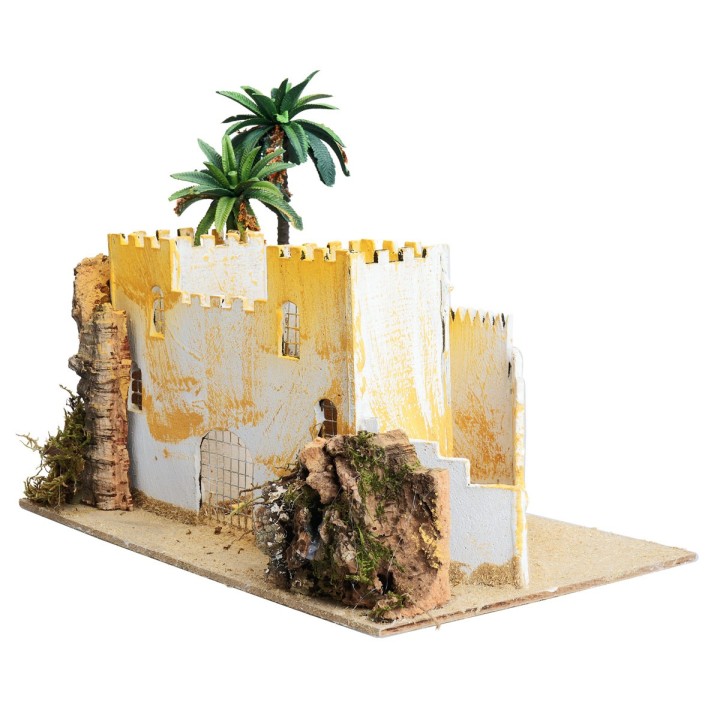 Castillo palestino con palmera cm 31x18x22 h