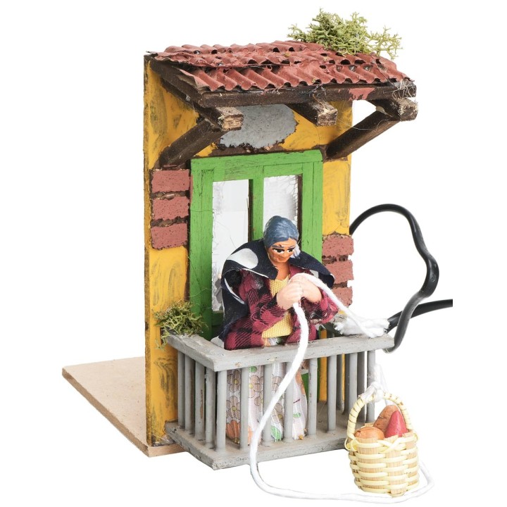 Woman with basket 8 cm moving