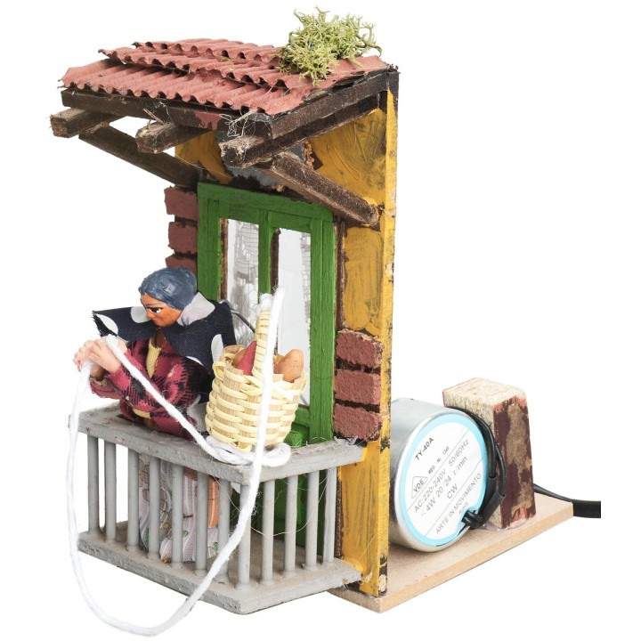 Woman with basket 8 cm moving